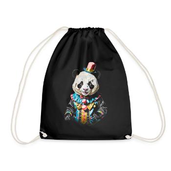 Clown-Panda - Turnbeutel - Schwarz - Vorne