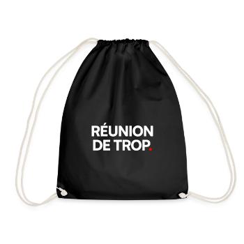 Réunion de trop. Humour bureau minimaliste - Sac de sport léger - noir - Devant