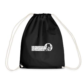 Curling sur glace Curling Retro Cadeau - Sac de sport léger - noir - Devant