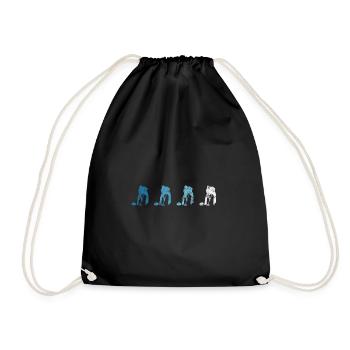 Ice Curling Curler Curling Retro Gift - Drawstring Bag - black - Front