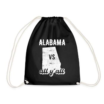 Alabama all y all gift - Drawstring Bag - black - Front