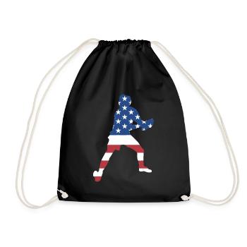 Sport Us Flag Ultimate Frisbee - Drawstring Bag - black - Front