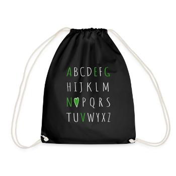 love vegan - Turnbeutel - Schwarz - Vorne