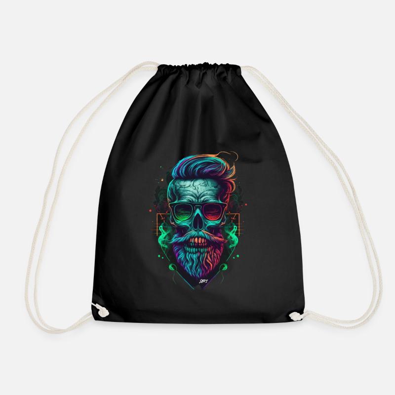 Skull & Streetwear - Drawstring Bag - black