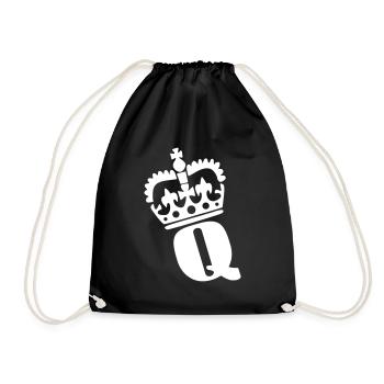 Q – Name - Buchstabe - Turnbeutel - Schwarz - Vorne