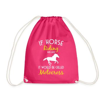 Pferd Reitsport Reiterhof - Turnbeutel - Fuchsia - Vorne