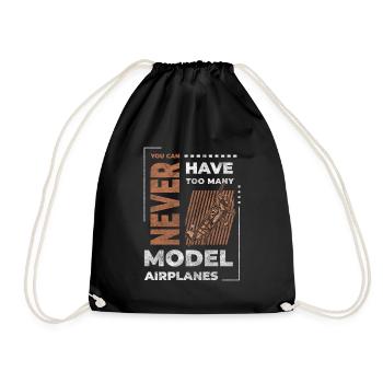 Model Airplanes Hobby Airplanes Model Airplanes - Drawstring Bag - black - Front