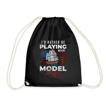 Ship Model Builder Shipping - Drawstring Bag - black - Front
