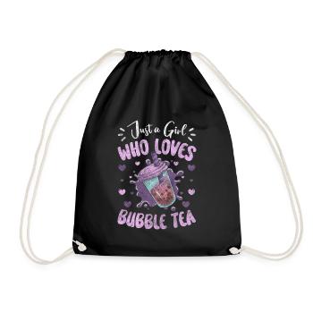 Boba Tea Sweet Colorful - Drawstring Bag - black - Front