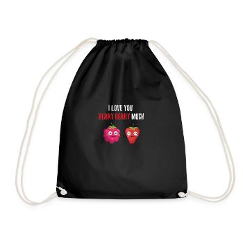 Fruits Berry Shirt I Love You Berry Berry Much - Drawstring Bag - black - Front