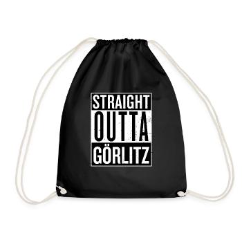 Straight outta Görlitz compton Film Logo Sachsen - Turnbeutel - Schwarz - Vorne
