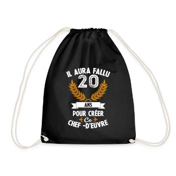 20 ans anniversaire 20 anniversaire cadeau 20 ans - Sac de sport léger - noir - Devant
