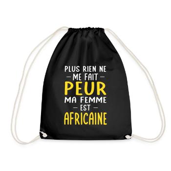 Rien ne me fait peur ma femme est Africaine - Sac de sport léger - noir - Devant