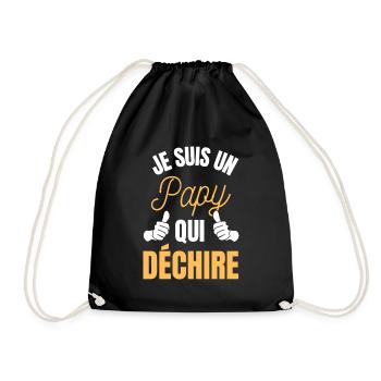 I'm a tearing grandpa - best grandpa - Drawstring Bag - black - Front