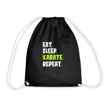 Manger Sommeil Karaté Répéter | Karaté Art Martial - Sac de sport léger - noir - Devant