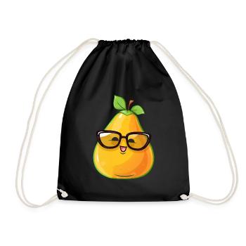 Mignonne Nerdy Pear avec des lunettes – Drôle - Sac de sport léger - noir - Devant