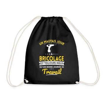 Mauvais jour bricolage mieux que journée travail - Sac de sport léger - noir - Devant