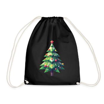 Polygon Christmas Magic: The Multifaceted - Drawstring Bag - black - Front