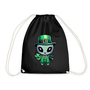 Conception de célébration extraterrestre extraterrestre de la Saint-Patrick - Sac de sport léger - noir - Devant