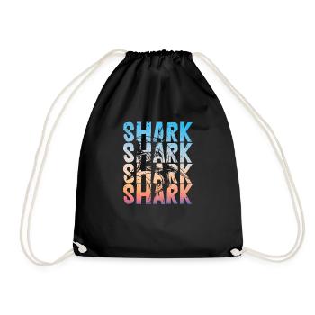 Vintage Shark Summer | Shark Lovers - Drawstring Bag - black - Front