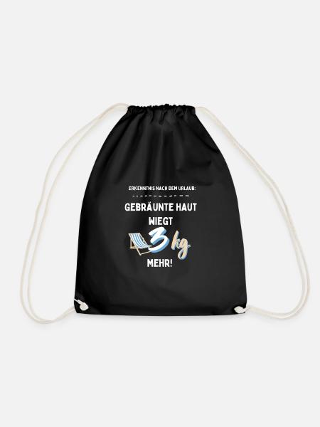 Gewichtszunahme Diät Urlaubspfunde Abnehmen Spruch - Turnbeutel - Schwarz