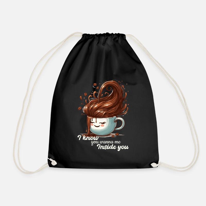 Kaffee Tasse witzig Geschenk - Turnbeutel - Schwarz