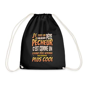 Grand-Père Pêcheur Je Suis Carrément Plus Cool - Sac de sport léger - noir - Devant