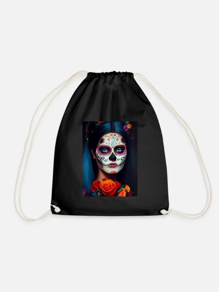 Dia de los muertos, Day of death - Drawstring Bag - black