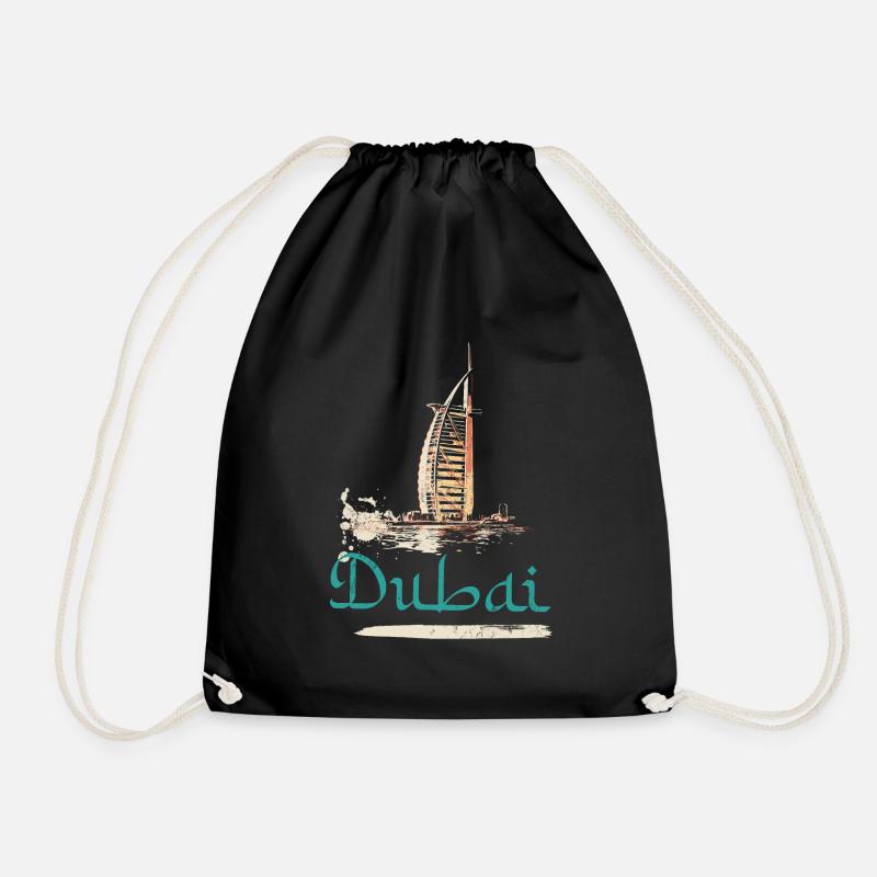 Illustration Burj Al-Arab Hotel, Ikone von Dubai - Turnbeutel - Schwarz