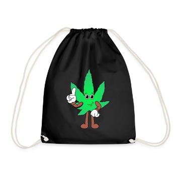 Der Bloom - Weed Cannabis Stoned Hanf Marihuana - Turnbeutel - Schwarz - Vorne