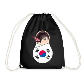 Matroschka Nuri - Team Korea - Turnbeutel - Schwarz - Vorne