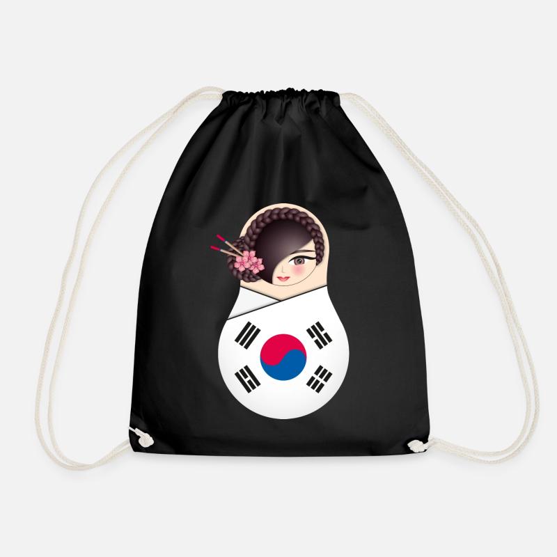 Matroschka Nuri - Team Korea - Turnbeutel - Schwarz