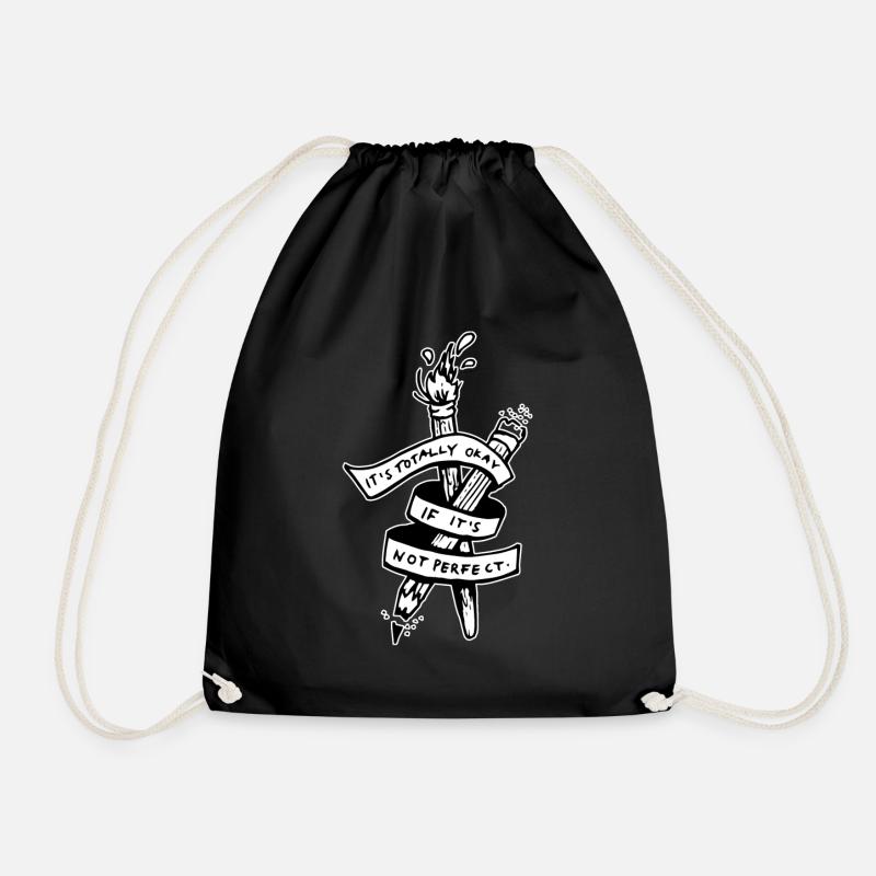 Not perfect - Drawstring Bag - black