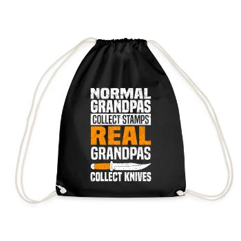Collect knives - Drawstring Bag - black - Front