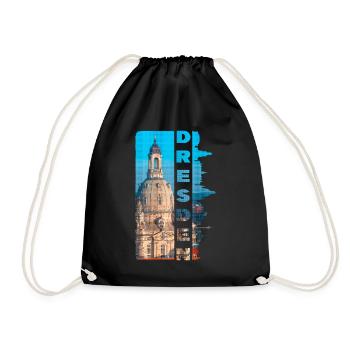 Dresde Allemagne Ville Skyline Accueil Amour - Sac de sport léger - noir - Devant