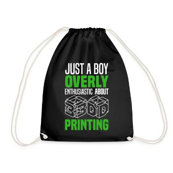 3D Printing - Drawstring Bag - black - Front