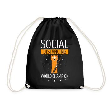 Bassoon Wind Instrument Design for Bassoonist - Drawstring Bag - black - Front