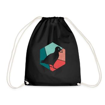 Papageitaucher Puffin Papageientaucher Vintage - Turnbeutel - Schwarz - Vorne