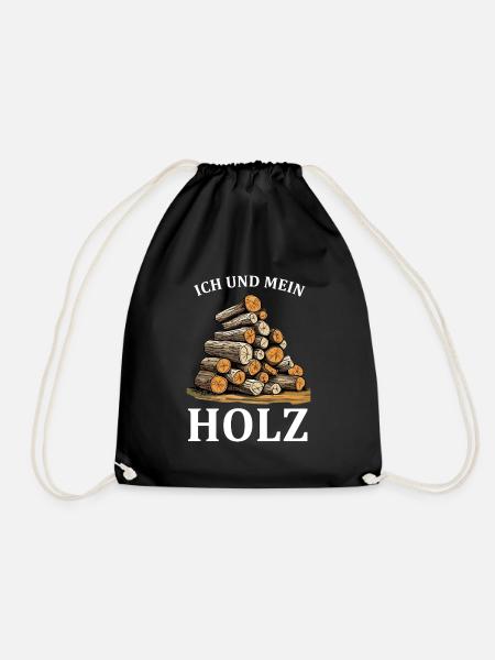 Wald Holzfäller Forstwirt Kettensäge Motorsäge - Turnbeutel - Schwarz