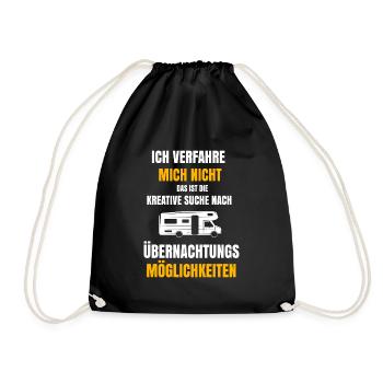 Lustige Campersprüche als Geschenk - Turnbeutel - Schwarz - Vorne