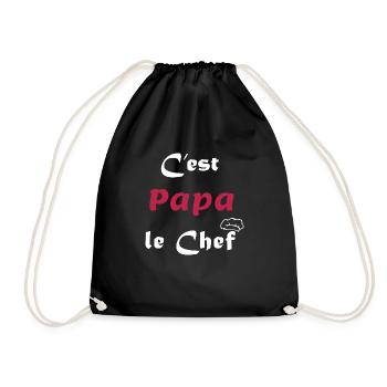 C'est Papa le chef - Cuisinier - Sac de sport léger - noir - Devant