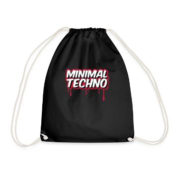 MINIMAL TECHNO - Drawstring Bag - black - Front