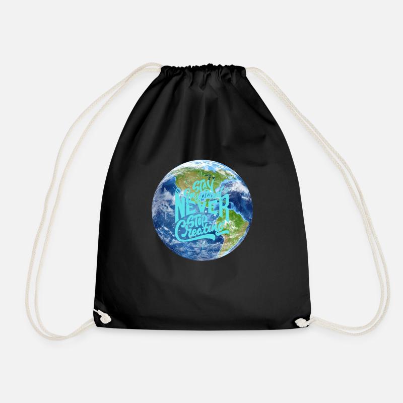 Planet Earth - Drawstring Bag - black