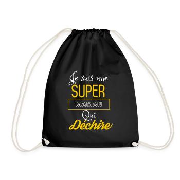 Super maman qui déchire - Sac de sport léger - noir - Devant