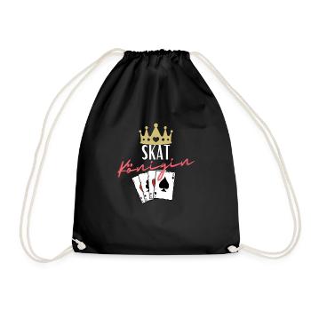 Skat Königin - Turnbeutel - Schwarz - Vorne
