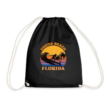 Surfing Florida - Drawstring Bag - black - Front