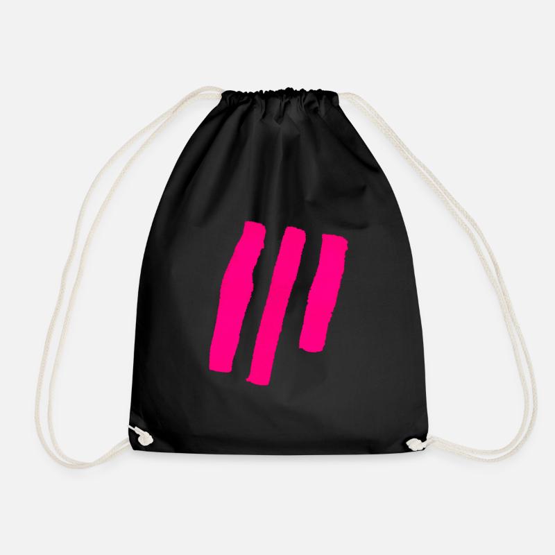 Streifen - Pink - Turnbeutel - Schwarz