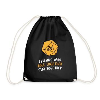 Gamer Beste Freunde Rollenspiel RPG D20 Geschenk - Turnbeutel - Schwarz - Vorne