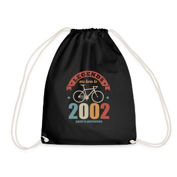 cycling bike anniversary born in 2002 20 years - Drawstring Bag - black - Front