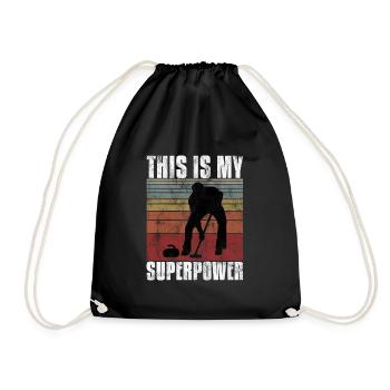 Curling is my Superpower Curler Eisstockschießen - Drawstring Bag - black - Front